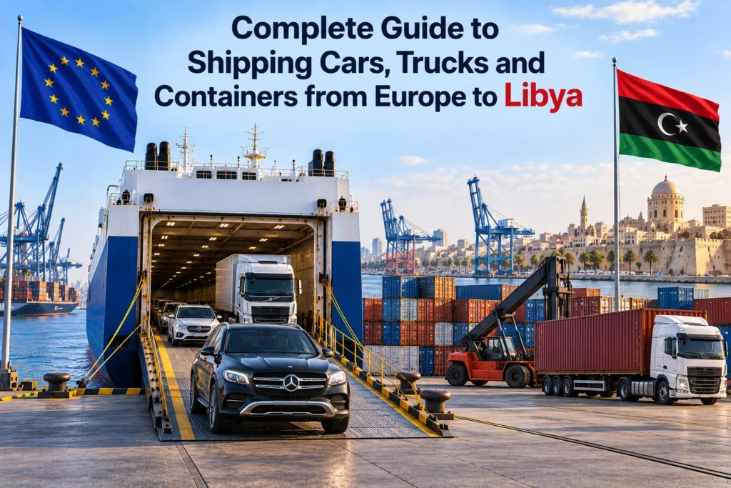 Volledige gids voor het verschepen van auto’s, vrachtwagens en containers van Europa naar Libië