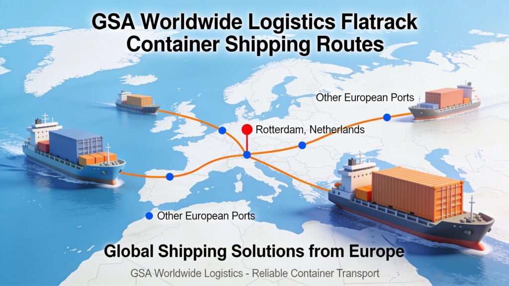 GSA Worldwide Logistics ships flatrack containers from the Netherlands and other European ports including Rotterdam
