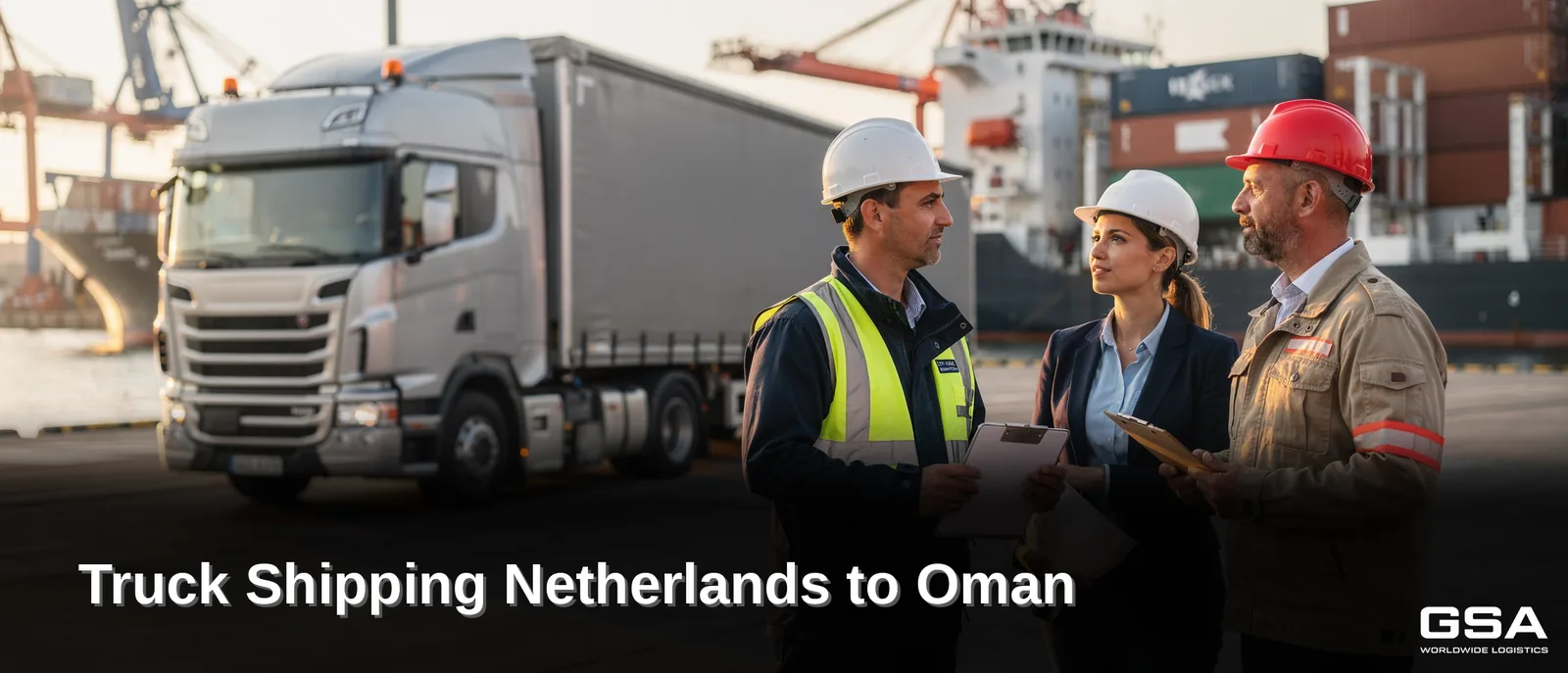 How does truck shipping Netherlands to Oman(https://gsalogix.com/car-shipping-netherlands-to-cape-town-south-africa/) work